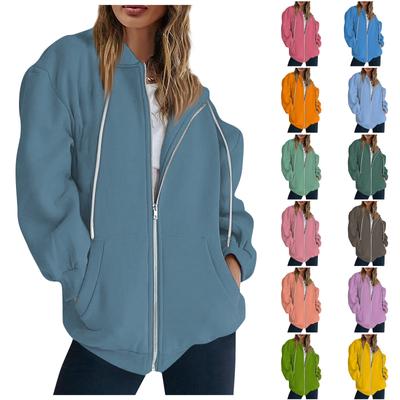 Женская модная повседневная толстовка с принтом и длинным рукавом с карманом, кардиган, куртка, пальто с капюшоном на молнии