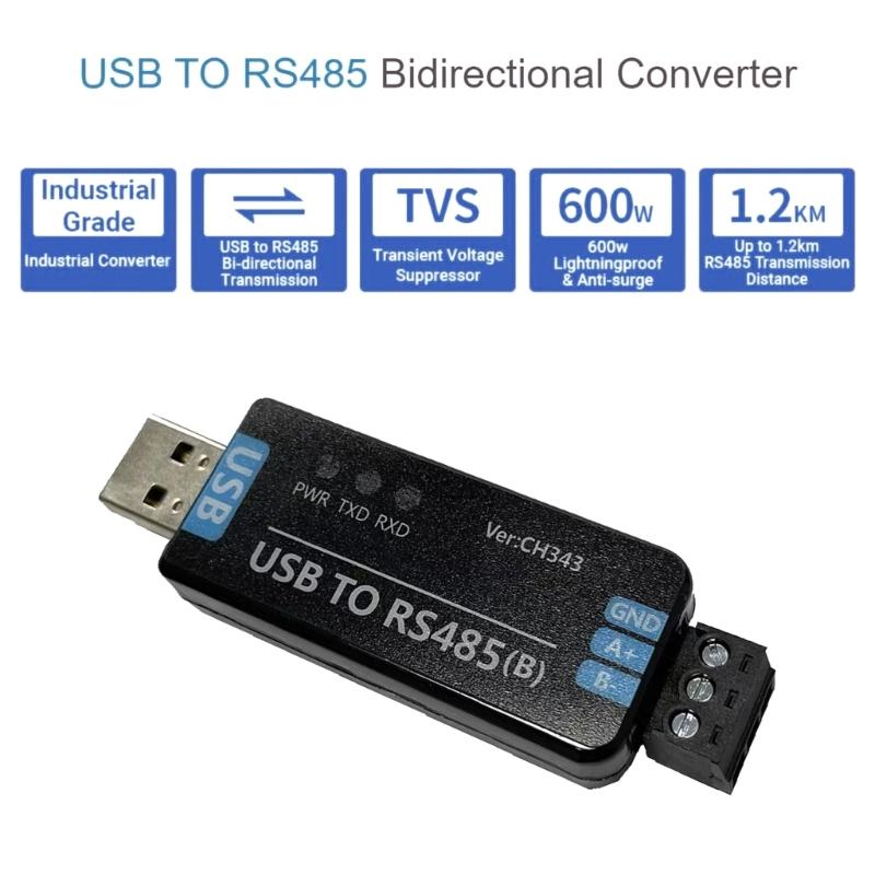 USB to RS485 Serial Port Adapter Communication Module Serial Module Connector For Data Acquisition FT232RNL/CH343G
