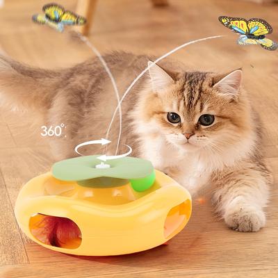 Электрическая вращающаяся игрушка для кошек, забавная игрушка для самостоятельной игры, автоматическая интерактивная игрушка-дразнилка для кошек для домашних кошек и котят