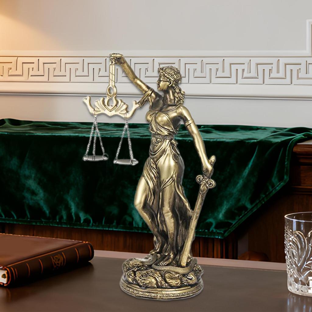 Имитация Медной Скульптуры Богини Правосудия Настольные Смоляные Украшения Для Класса Дома Офиса Кабинета Гостиной Спальни