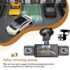 3-inch IPS 4-lens 1080P HD car dashcam with night vision, G-sensor, loop recording, motion detection, parking monitoring, 12V ci