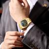 CHENXI Business Luxury Gold Quartz Men for Watch Multi functional Night Light Timer Moon Phase Stainless Steel Strap Men's Watch