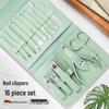 16-Piece Stainless Steel Nail Clipper and Pedicure Set with Slant-Edge Scissors