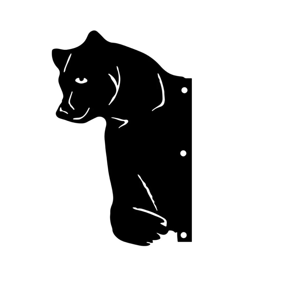 Bear Shape Iron Silhouette Outdoor Garden Fence Decorations Wall Art Home Decoration for Garden Party Décor