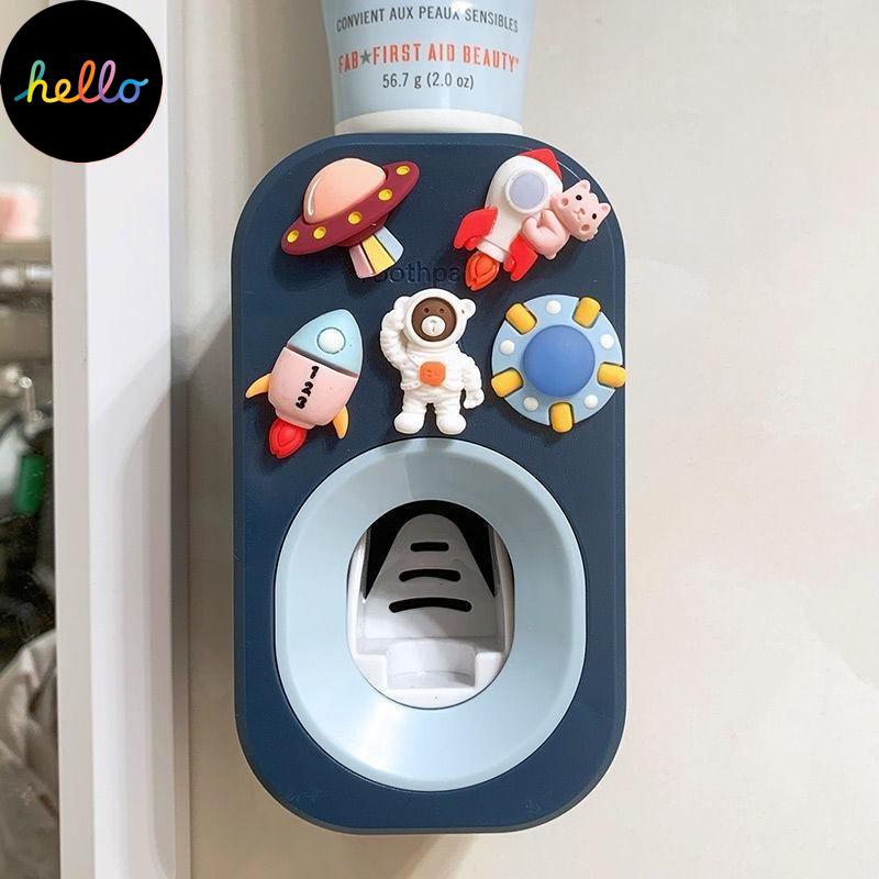 Автоматический дозатор зубной пасты с героями мультфильмов, милые соковыжималки, набор аксессуаров для ванной комнаты, держатель для зубных щеток, товары для ванной комнаты