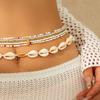 Acrylic Starfish Shell Belly Chain Colorful Bohemian Body Chain Rice Beads Waist Chain  Girls