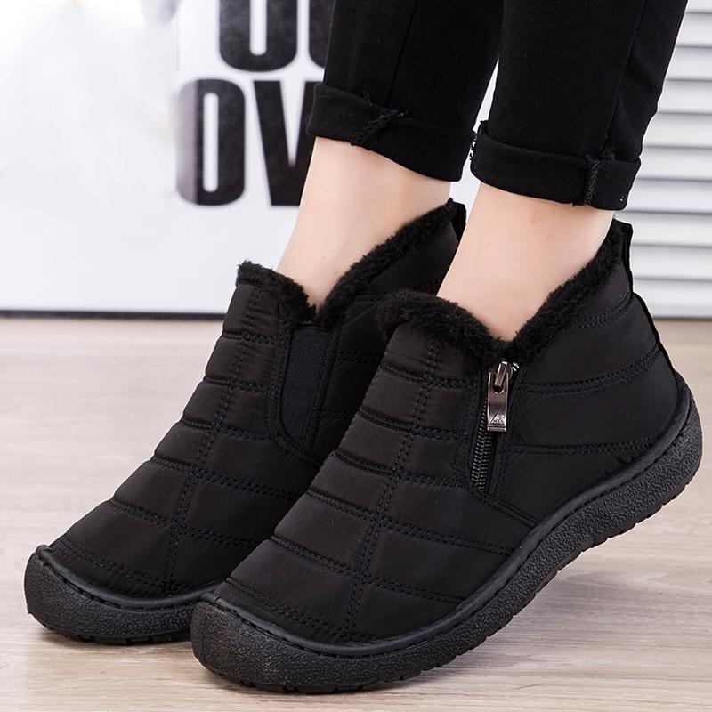 Fashion Boots Women Snow Fashion Women Shoes Waterproof Women's Boots Zipper Ladies Shoes Keep Warm Fur Botas Mujer Winter Footwear
