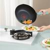 Lanmi Non Stick Wok Pan with Lid Titanium Ceramic Pan Aluminum Alloy Stir-fry Pan Flat Bottom Pow Wok Pan For All Stovetops LM02