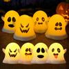 4 шт. Хэллоуин Украшения Светодиодная Свеча Пластиковая Лампа Призрак Череп для Дома Бара Дом с Привидениями Декор для Вечеринки на Хэллоуин Ужасные Реквизиты