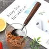 Multifunctional Wooden Handle Milk Pan 304 Stainless Steel with Scale Oil Pot Spout Deepen Measuring Spoon Chocolate