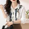 Navava Women Art Point Long Sleeve Shirt Blouse Nb3080