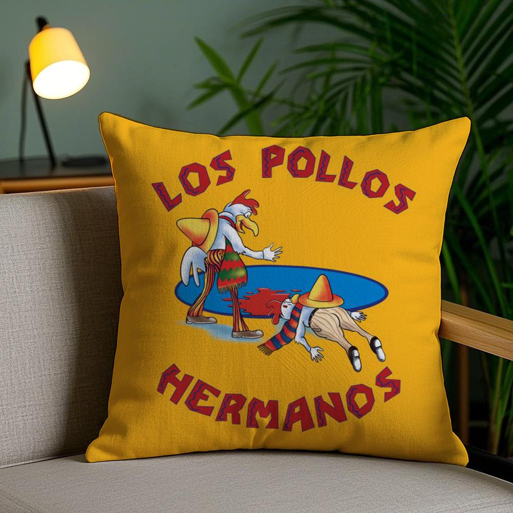 Чехол на подушку Los Pollos Hermanos Плюшевая ткань Мягкий Двусторонний печатный чехол для диванной подушки Стойкий к выцветанию Домашний декор Подарок