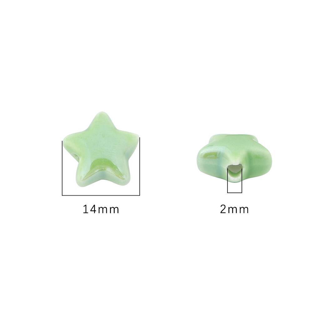 10 шт., 14 мм, выбор цвета, керамические бусины с пятиконечной звездой для изготовления ювелирных изделий, ожерелье, браслет, серьги «сделай сам»