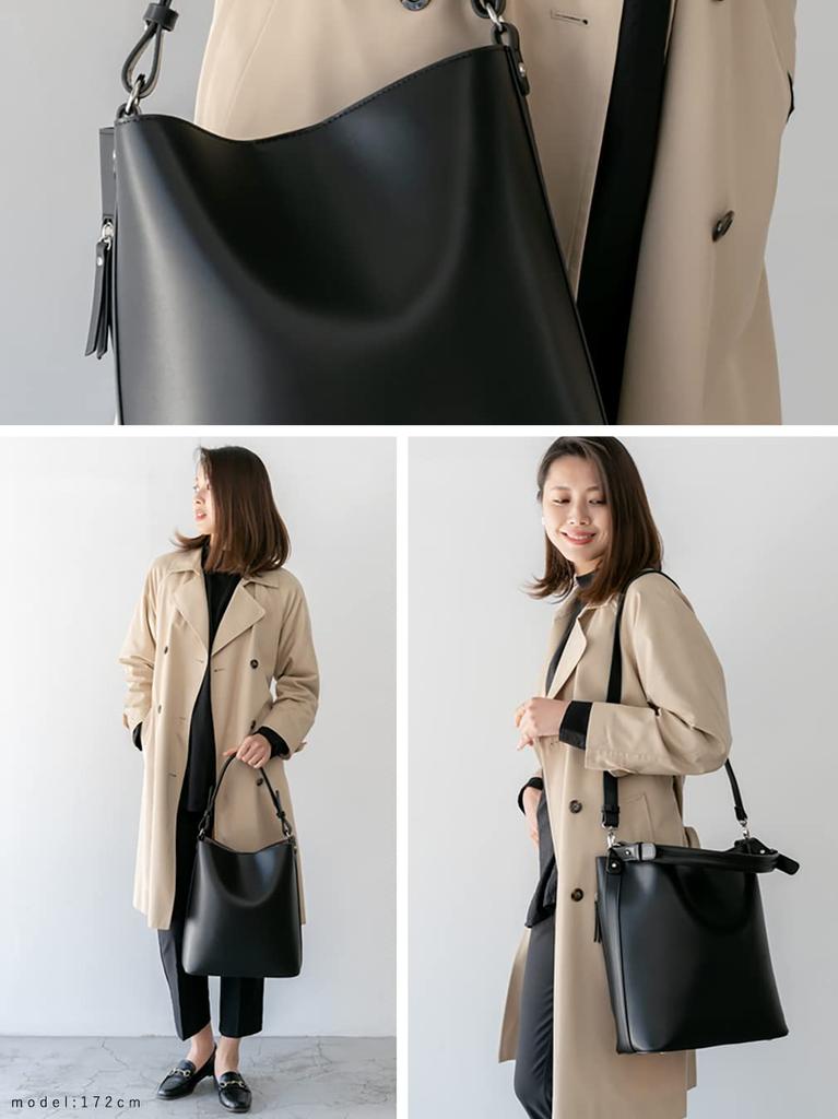 Gratante Сумка-тоут с одной ручкой, 2 способа ношения, сумка для通勤 [Gratante] Женская abb-g0039 (черный)