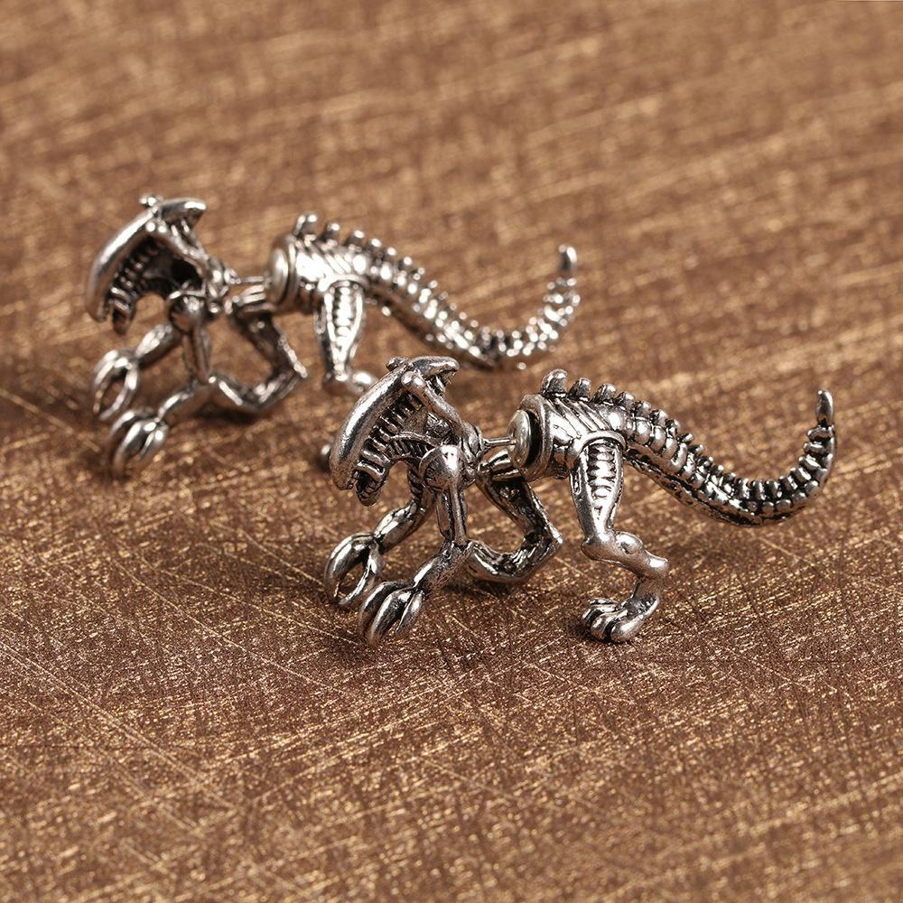 1 пара модных серег, страшный динозавр, монстр, птерозавр, серьги-гвоздики на Хэллоуин, модные крутые подарки для женщин и мужчин