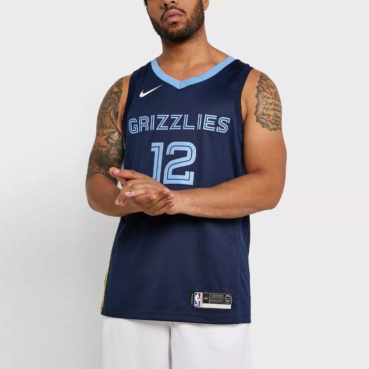 Nike NBA Team limited Jersey SW Fan Edition Gray Memphis Grizzlies Morant No. 12 Navy Blue Dark blue Men's AA7095-426