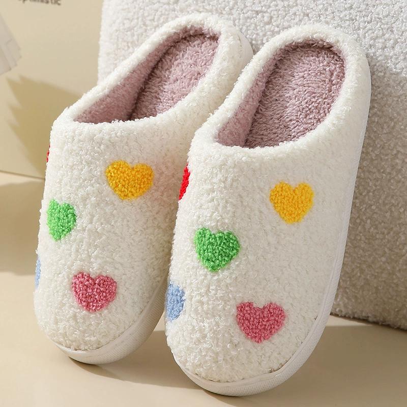 Ladies Soft Sole Slippers Winter Warm Anti-Slip Home Slippers Comfortable Poop Texture for Women