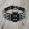 2inch Wide Cool Sharp Spiked Studded Leather Dog Collars For Medium Large Dogs Pitbull Bulldog Rottweiler German Shepherd M-XL