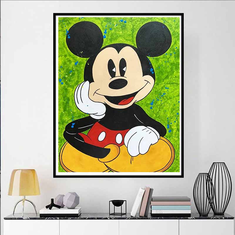 Disney Алмазная мозаика Disney Поп-стиль Микки Маус Ручная роспись Декоративная картина Набор для DIY Взрослые Искусство и ремесла Домашний декор и Подарок