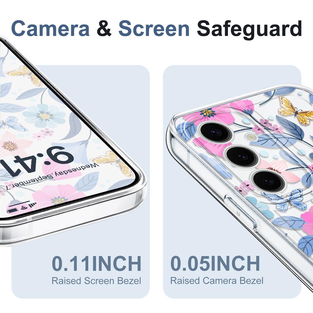 Vitality Flower Transparent Phone Case For Samsung Galaxy S26 S25 S24 S23 FE Plus Ultra Soft TPU Cover