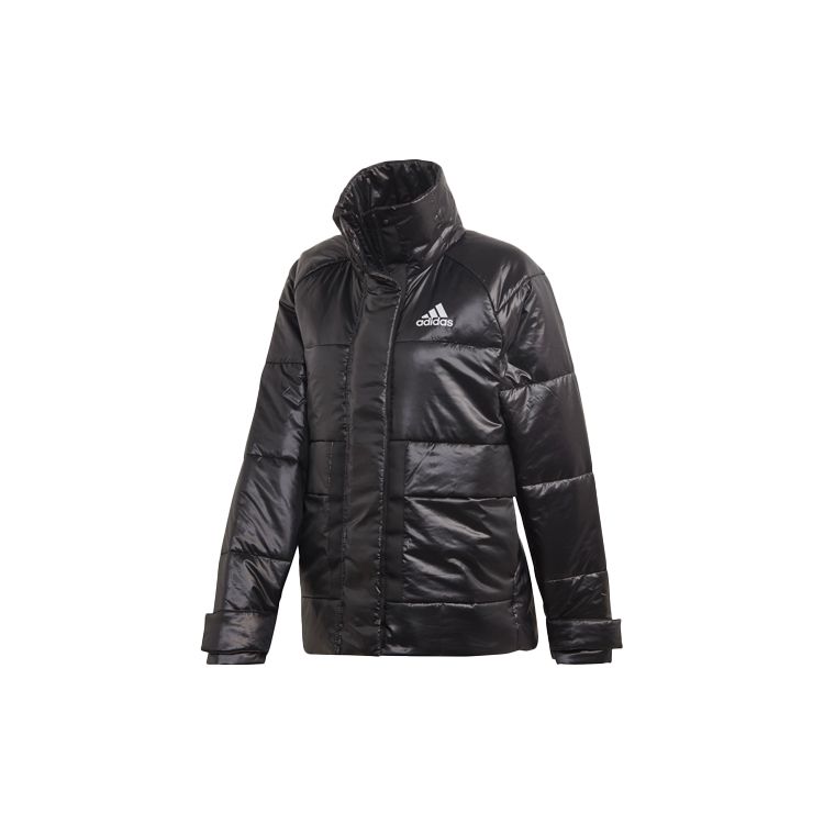 adidas Свободная ветрозащитная теплая спортивная хлопковая куртка с воротником-стойкой, женские куртки черного цвета FT2549