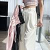 Elegant Satin Jacquard Wide Leg Pants Women's Spring Summer High Waist Loose-Fit Trousers with Stylish Buckle