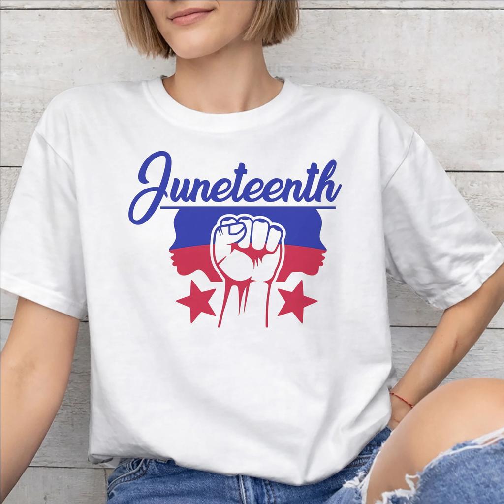 Printed Juneteenth Day 1865 June 19th African American Pride T Shirt for Unisex Unisex Cotton Tee Shirt Short Sleeve Clothing