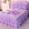 Размер King Size/Queen Size/Twin Size Кружевная утолщенная стеганая юбка-кровать Пододеяльник Наволочка Комплект из четырех предметов Теплая спальня Простое постельное белье Высокое качество