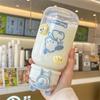 Cute Student Disposable Plastic Cup With Straw For Office And Home Use