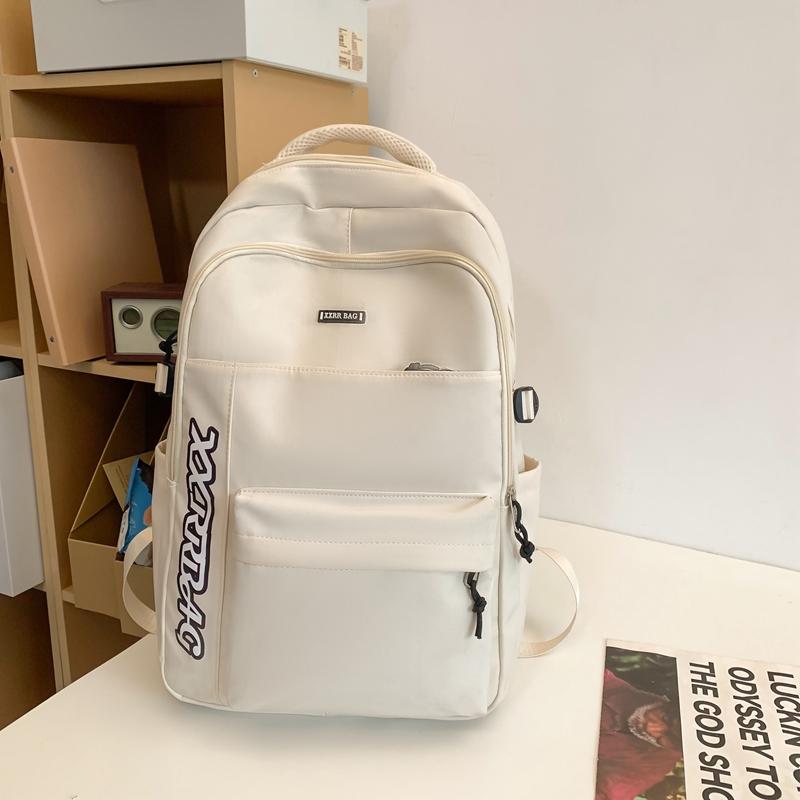 Male Large Capacity Backpack Letter Female Junior Senior High School Student Schoolbag Outdoor Travel Bag