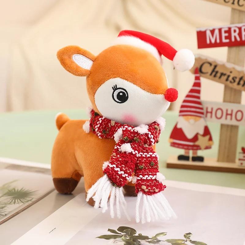 Милая рождественская серия кукла лось плюшевая игрушка мягкая мультяшная подушка олень для детей девочек рождественский подарок декор комнаты реквизит хорошее качество
