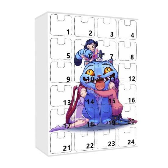 Demon Hunters Advent Calendar 2025 24 Days Christmas Countdown Calendar with 24 Keychain Gifts for Kids Adult Teens