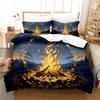 Крутой Постельный Комплект Костер Односпальный Полуторный Двуспальный Кингсайз Комплект для Кровати Взрослый Детский Спальня Комплекты Пододеяльников 3D Принт Аниме Комплект Простыней