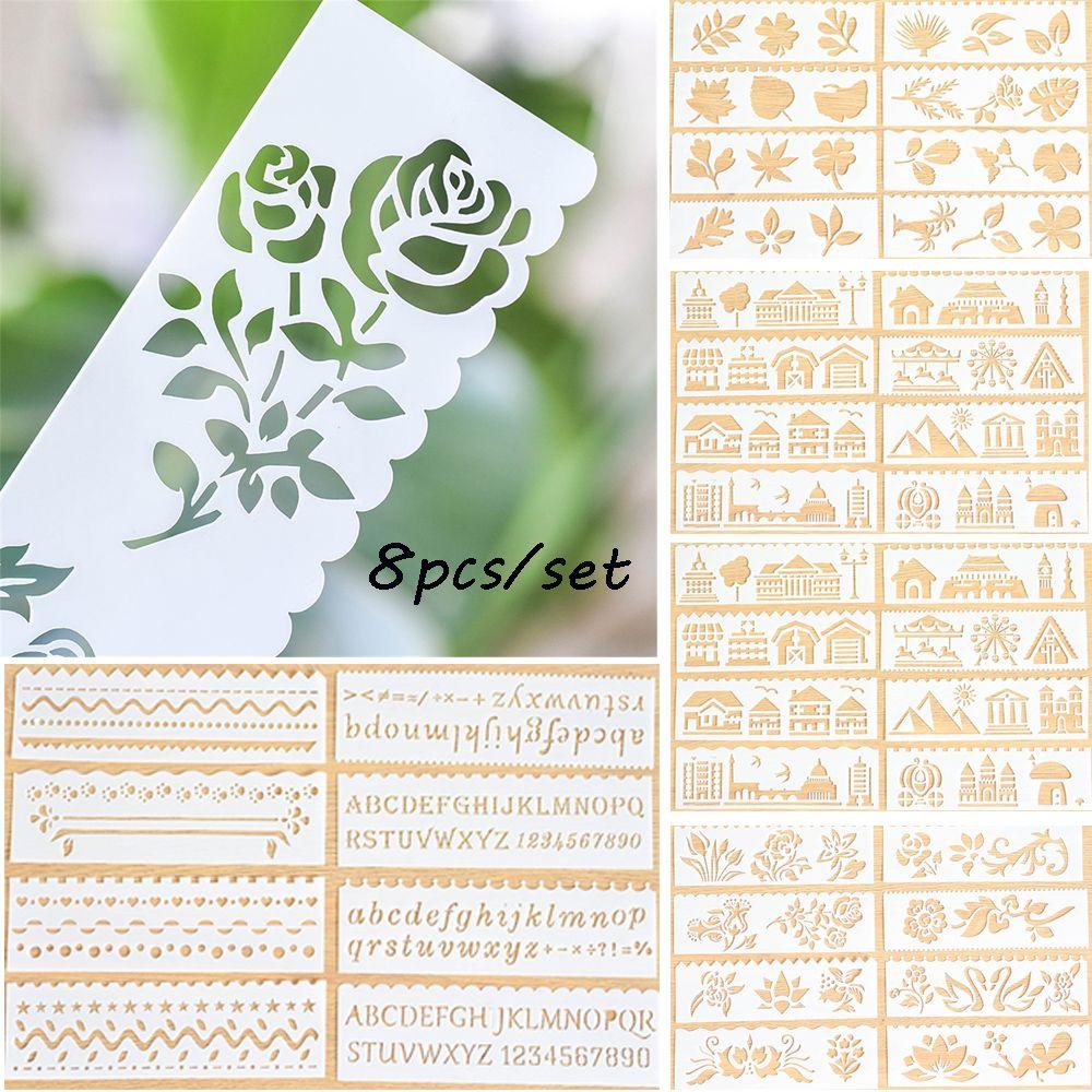 8pcs/set New DIY Craft Stamp Embossing PaintingTemplate Layering Stencils Scrapbooking Flower