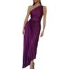 2023 Spring/Summer Purple Sleeveless Irregular Pleated Evening Dress