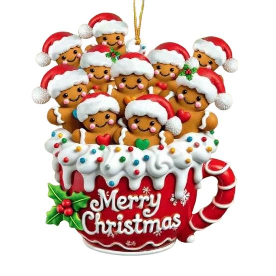 Пряничный человечек Рождественское украшение Смола Подвесной декор для елки и дома Праздничная фигурка печенья для рождественских украшений