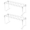 2 PCS 14 Slots Chicken Wing Rack Silver Grill Rack Chicken Drumstick Holder  Outdoor Cooking