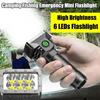 High Bright 6 LED Flashlight Rechargeable Mini Torch Waterproof Outdoor Emergency Camping Fishing Built-in Battery Portable Lamp