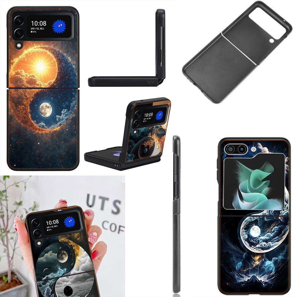 Баланс Стихий Вечный Инь-Ян Чехол для Телефона Для Samsung Z Flip 7 6 5G Galaxy Z Flip4 Z Flip5 Z Flip3 Чехол Черный Жесткий ПК