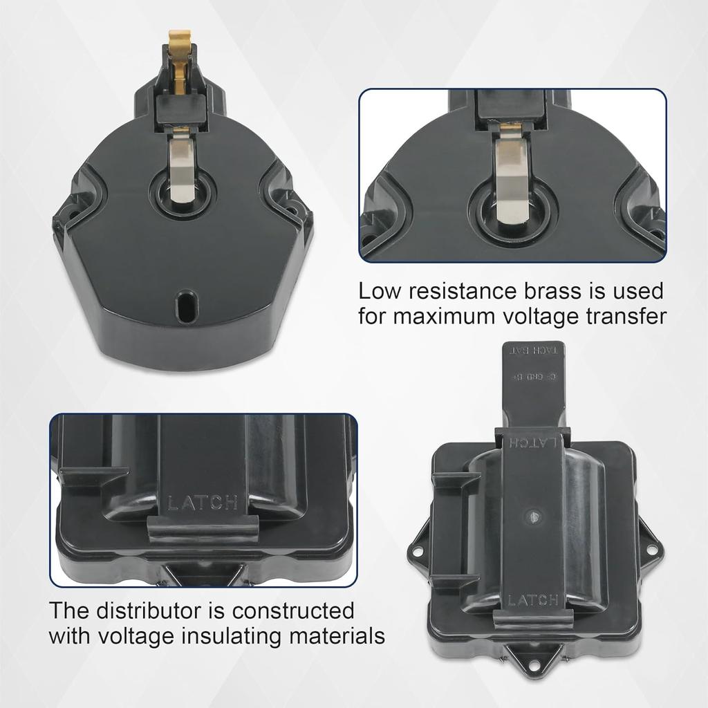HEI Distributor Cap and Rotor Replacement For K549 SBC 283 305 307 327 350 400 BBC 454 396 427 Black Male Large Distributor Cap Rotor Kit