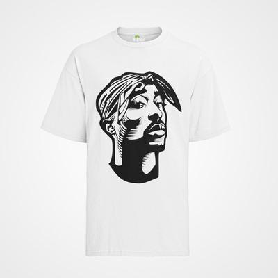 Мужская футболка 2pac Хип-хоп одежда Тупак Шакур Черный корпус Biggi Музыка Рэпер