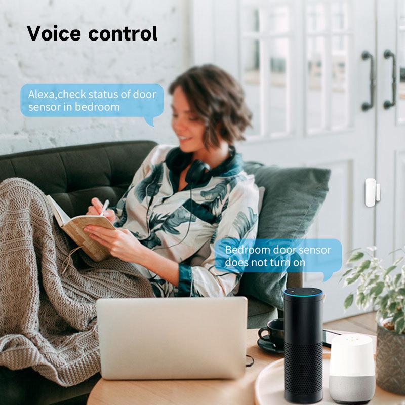 Tuya/Zigbee Smart WiFi Магнитный датчик открытия/закрытия двери Уведомление об управлении приложением Smart Life Совместимость с Alexa Google