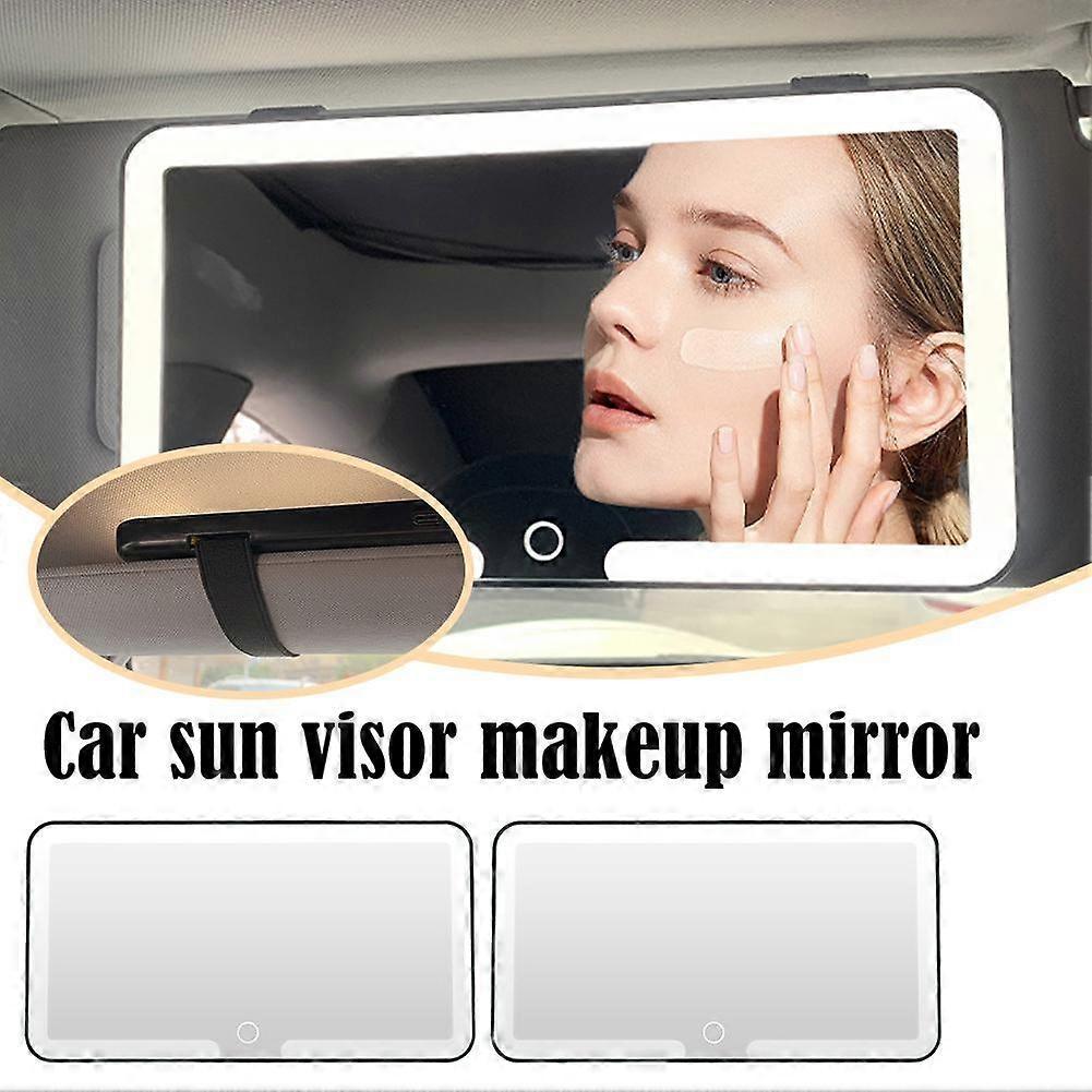 Rechargeable LED Car Sun Visor Makeup Mirror with 3Light Modes
