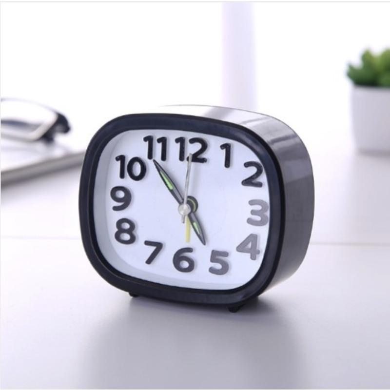 Простой черно-белый будильник маленький мини круглый часы прикроватные часы цифровые милые маленькие будильники детский подарок