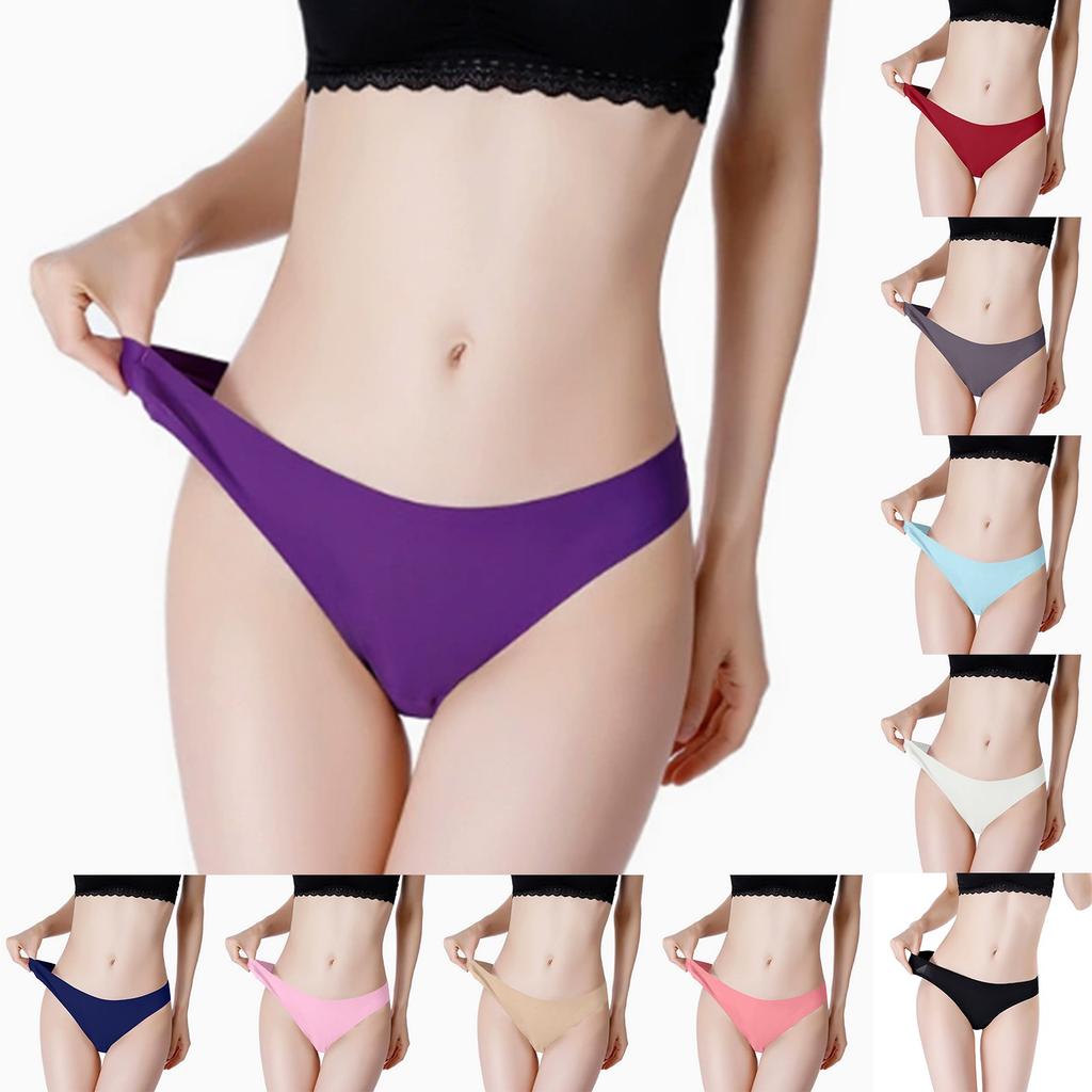Women's Solid Color Sexy And Comfortable Seamless Thong Panties