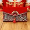 Chinese New Year Brocade Red Envelop Embroidery Hongbao Large Capacity Lucky Red Pockets  Wedding