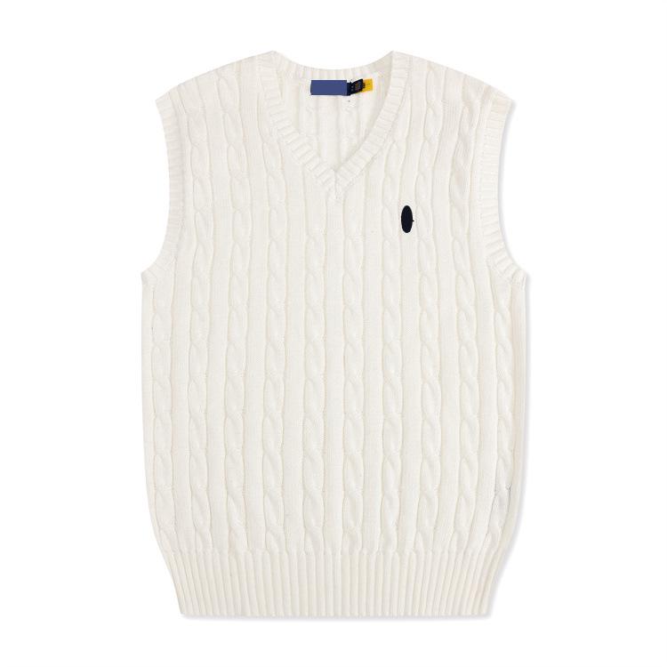 Мужской вязаный жилет-свитер с V-образным вырезом из шерсти и хлопка