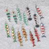 5Pairs Hook Piercing Salmon Fish Earrings Multi Segment Beach Drop Earrings  Girls