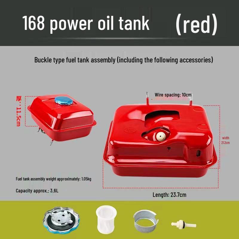 168F170/188F190 Водяной насос и топливный бак для микрокультиватора для бензиновых двигателей GX160/390 - Резьбовое отверстие.