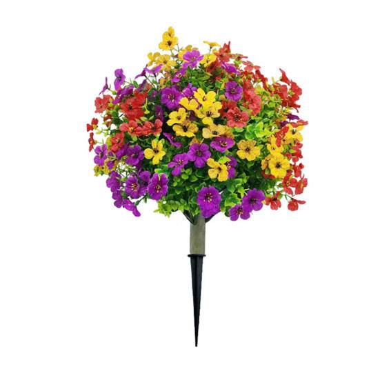 Искусственное самшитовое топиарное шарообразное дерево с опорой в землю, устойчивое к ультрафиолетовому излучению, устойчивое к погодным условиям, искусственная зелень, фиолетовые кустарники, садовые искусственные растения из самшита, кусты